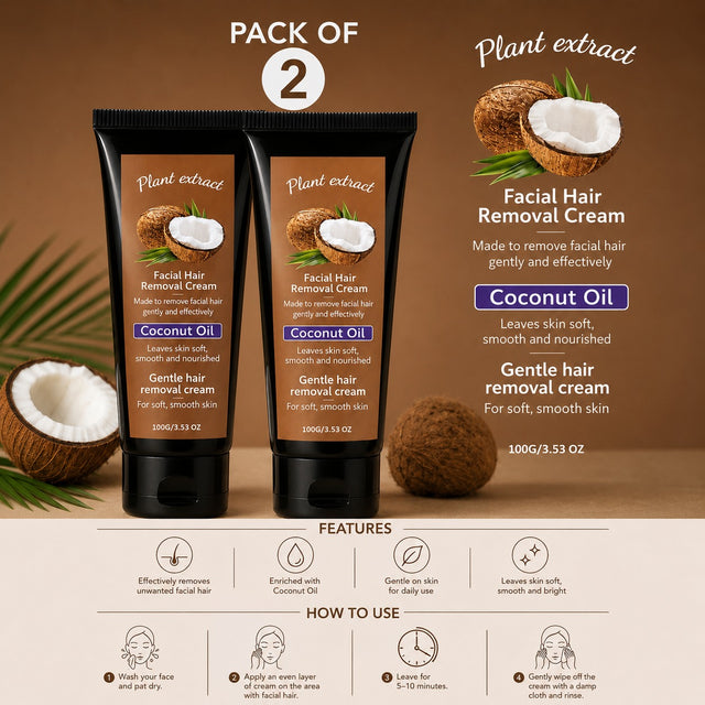 Facial Hair Removal Cream (Pack of 2)