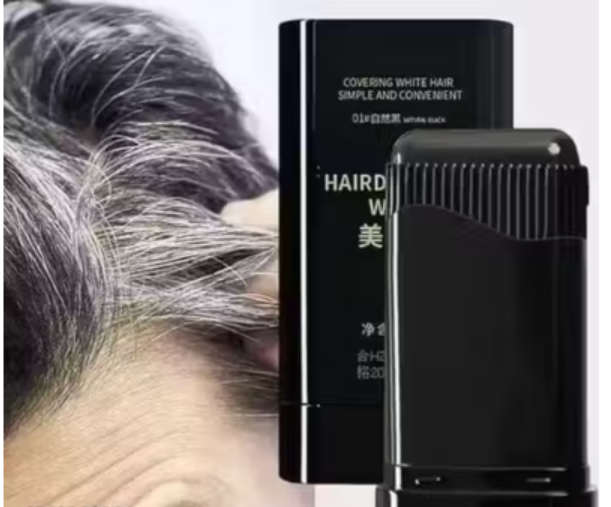 1 Pcs Hair Color Stick for White Hair Coverage | Waterproof & Sweat-Proof Hair Dye Touch-Up | Easy-to-Use Comb Applicator | Quick Root Touch-Up Stick for Men & Women | Temporary Hair Color Pen (BLACK)