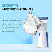 Handheld Portable Mesh Nebulizer | Silent One-Touch Operation | High Nebulization Rate | Compact Travel-Friendly Personal Inhaler Device for Kids & Adults