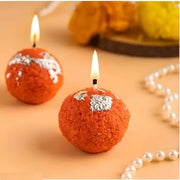 Moti Chur Laddu Design Candle (Pack of 4)