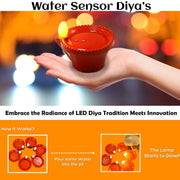 Water Sensor Diya Electric LED Diyas (Pack of 24)
