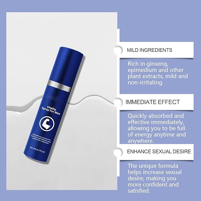 Vitality Spray, Vitality Charisma Enhanced Oil for Men, Retardant Spray for Men Endurance, Fast Results (Pack of 2)