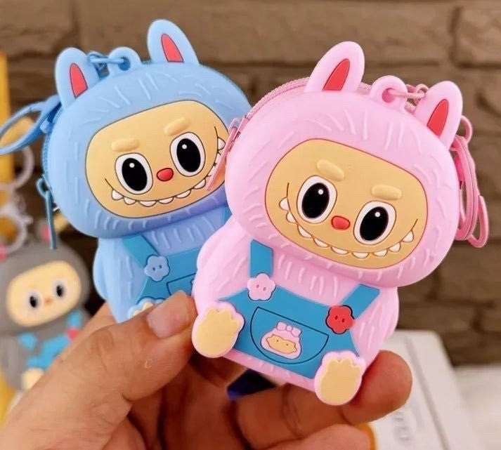 Cute Cartoon Silicone Coin Pouch Keychain