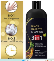 3 in 1 Black hair dye Natural shampoo ( Pack Of 4 )