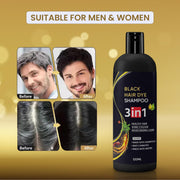 3 in 1 Black hair dye Natural shampoo ( Pack Of 4 )