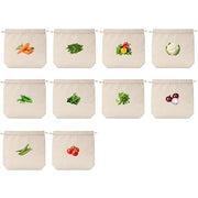 Set of reusable cotton vegetable bags (pack of 6)