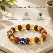 Rudraksha Citrine Crystal bracelets (Pack of 2)