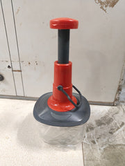 Hand-press vegetable and fruit chopper
