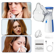 Handheld Portable Mesh Nebulizer | Silent One-Touch Operation | High Nebulization Rate | Compact Travel-Friendly Personal Inhaler Device for Kids & Adults