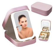 Portable LED Makeup Mirror Box with 3-Color Light