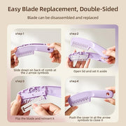 3-in-1 Hair Cutting Comb with Built-In Razor