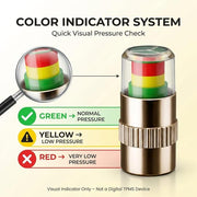 Car Tyre Pressure Indicator Valve Caps for Bikes & Cars Visual Air Pressure Alert