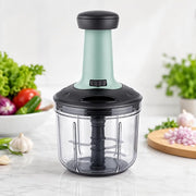 Manual Hand Press Push Chopper with 4 Blades