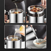 Stainless Steel Oil Filter Pot with Removable Mesh Strainer
