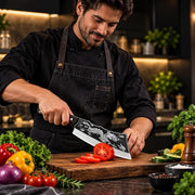 Kitchen Meat Cleaver Knife with Wooden Handle