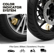 Car Tyre Pressure Indicator Valve Caps for Bikes & Cars Visual Air Pressure Alert