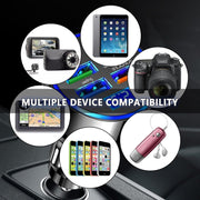 6-Port Fast Car Charger | 66W USB + Type-C Adapter with LED Display | QC3.0 + PD