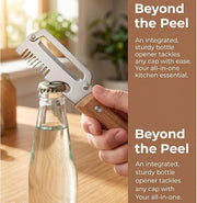 3 in 1 Vegetable Peeler with Wooden Handle (Pack of 2)