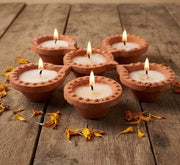 Classic Clay Wax Diya Set