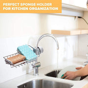Kitchen Adjustable Sink Faucet Shelf Stainless Steel Drain Rack for Soap