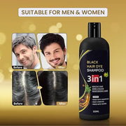 3 in 1 Black Hair Dye Shampoo (Pack of 4)