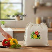 Set of reusable cotton vegetable bags (pack of 6)