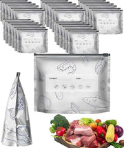 Reusable Foil Zip Lock Vacuum Food Storage Bag (Pack of 10)