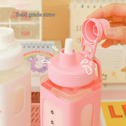 Kawaii Water Bottle with Straw and Sticker