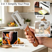 3 in 1 Vegetable Peeler with Wooden Handle (Pack of 2)