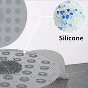 Bathroom Mat Non-Slip Suction Cup Round Silicone Bath Soft Shower Carpet