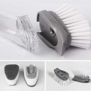Kitchen Usable Long Handle Sponge with White Wok Brush (Pack of 2)