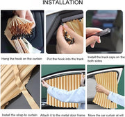 Foldable Car Window Privacy Curtains Sunshade Side Magnet Pleated Car Window Curtain