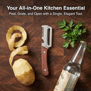 3 in 1 Vegetable Peeler with Wooden Handle (Pack of 2)