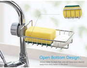 Kitchen Adjustable Sink Faucet Shelf Stainless Steel Drain Rack for Soap