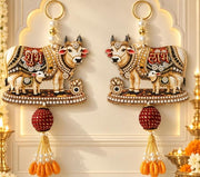 Designer Cow & Calf Wall Hanging Keychain Set