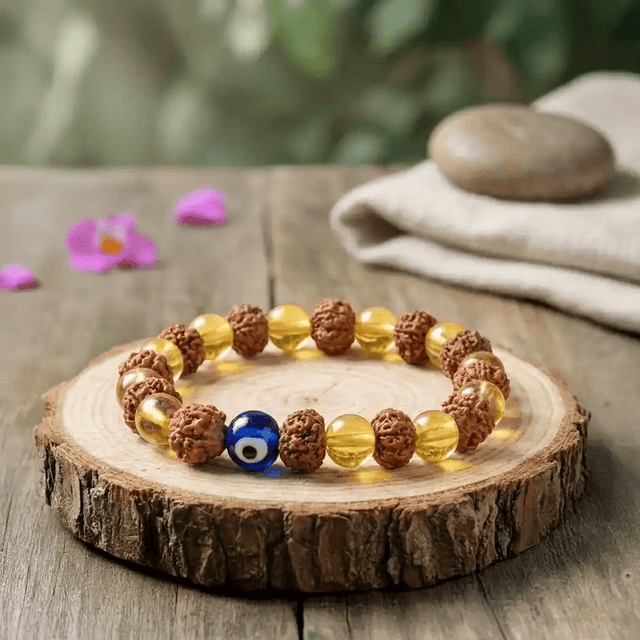 Rudraksha Citrine Crystal bracelets (Pack of 2)