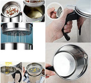 Stainless Steel Oil Filter Pot with Removable Mesh Strainer