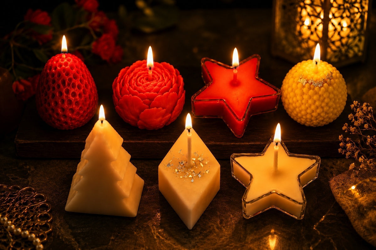 Decorative Candle Set | Mixed Design Candles