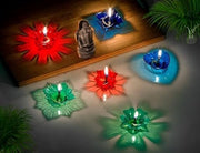 Lotus 3D Reflection Water Sensor Led Diya - pack of 12