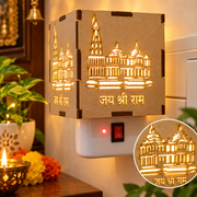 RAM MANDIR WOODEN  NIGHT LAMP