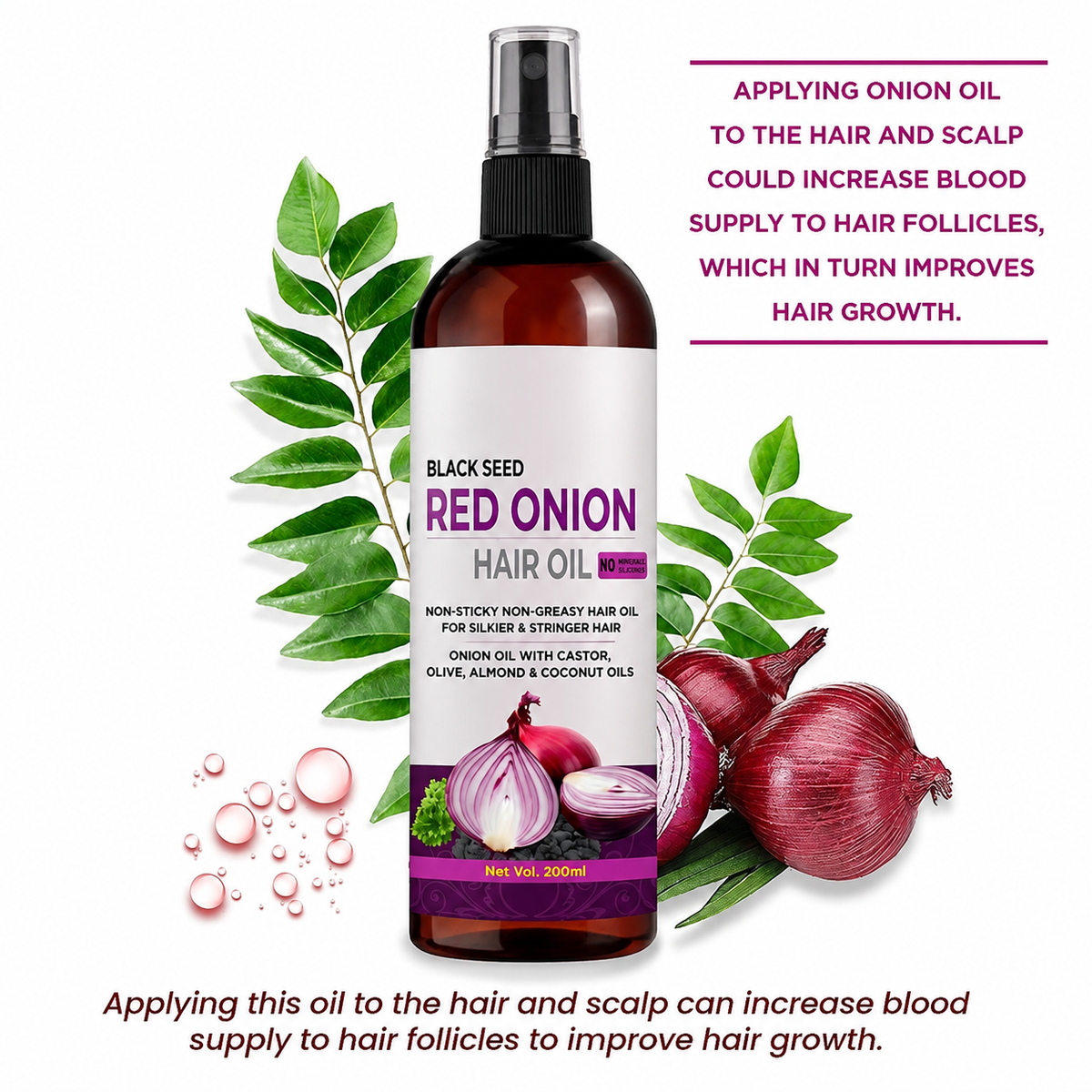 Onion Black Seed Hair Oil Controls Hair Fall