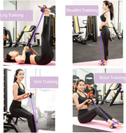 Elastic Pull Rope,6 Tube Sit-ups Strength Trainer with Foot Pedal