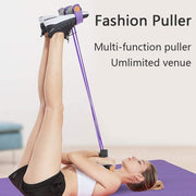 Elastic Pull Rope,6 Tube Sit-ups Strength Trainer with Foot Pedal