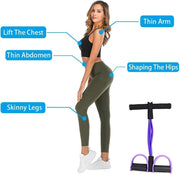 Elastic Pull Rope,6 Tube Sit-ups Strength Trainer with Foot Pedal