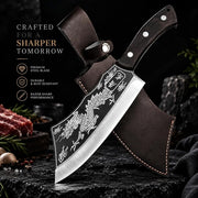 Kitchen Meat Cleaver Knife with Wooden Handle