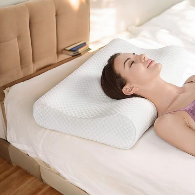 Memory Foam Solid Orthopaedic  Pillow White