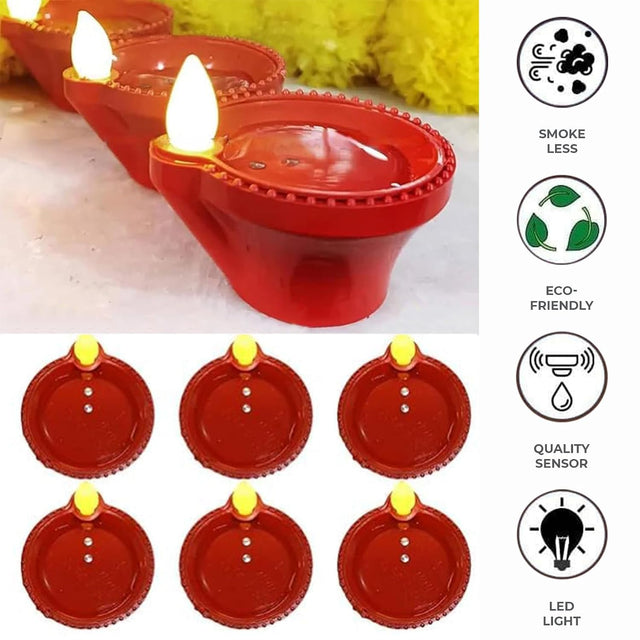 Water Sensor Diya Electric LED Diyas (Pack of 24)