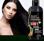New 3 in 1 Dye Instant Black Hair Shampoo for Women & Men Organic Shampoo Herbal 3 in 1 Dye Instant Black 100% Coverage Hair color shampoo