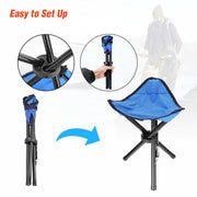 Mini Folding Tripod Stool, Portable Stable Travel Chair Tri-Leg Stool