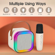 Mini Portable Blue-Tooth Karaoke Speaker with Wireless Microphone